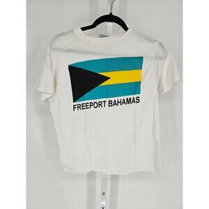 Vintage Y2K Island Dreams Womens Sz M Freeport Bahamas Flag T Shirt